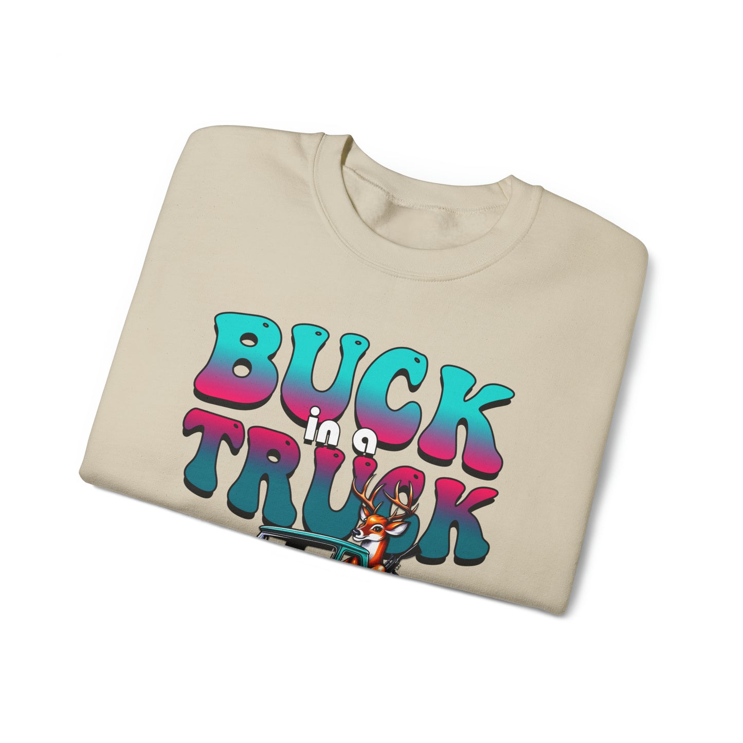 Buck in a Truck Crewneck Sweatshirt