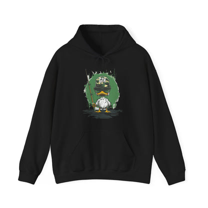 Commander Duck Graphic Hoodie - Casual Yet Bold Pullover for Nature Lovers