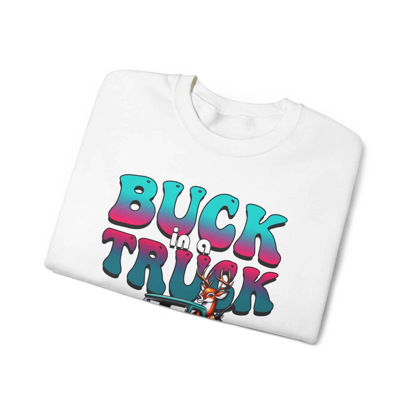 Buck in a Truck Crewneck Sweatshirt