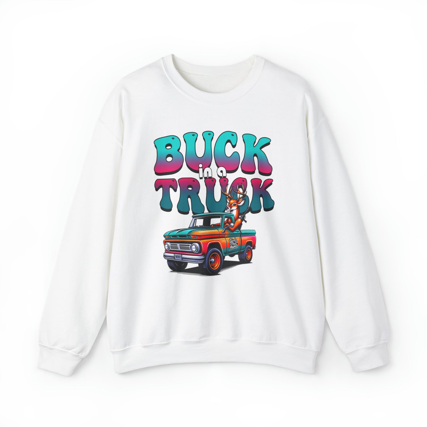 Buck in a Truck Crewneck Sweatshirt