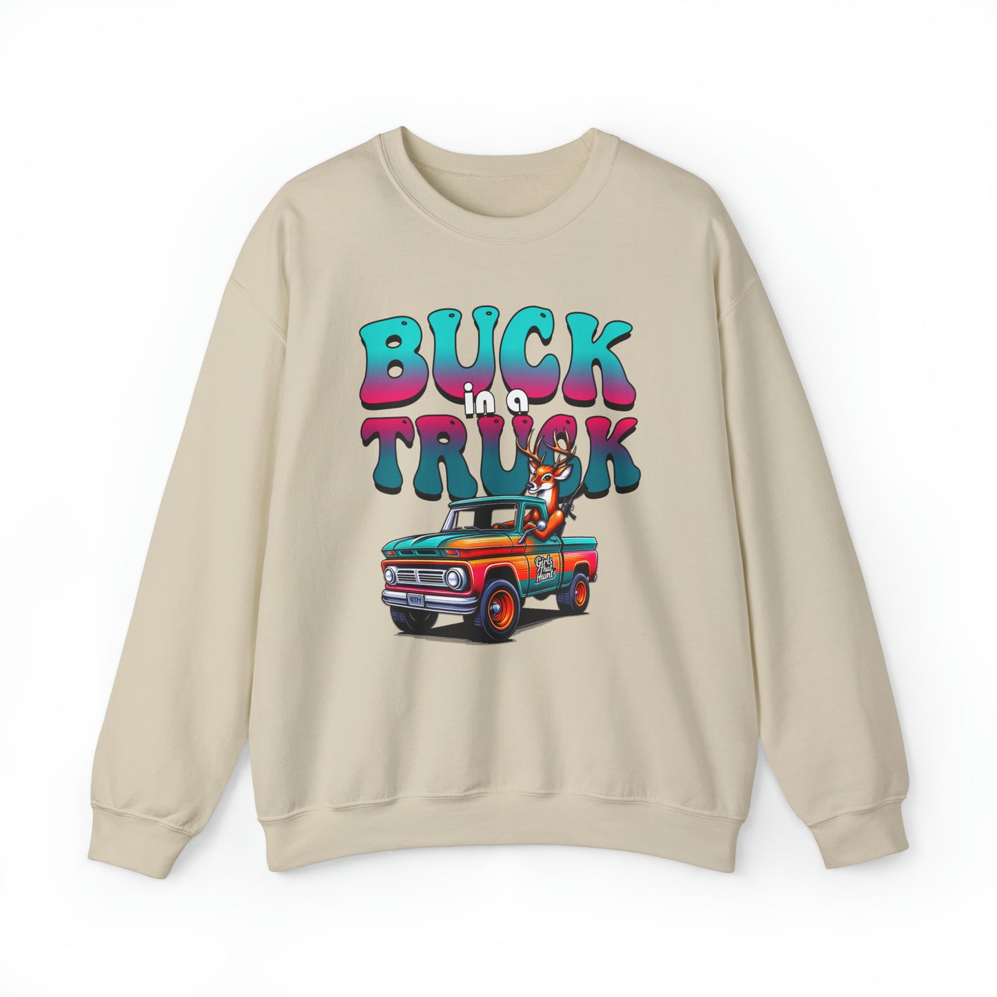 Buck in a Truck Crewneck Sweatshirt