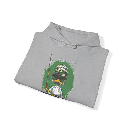 Commander Duck Graphic Hoodie - Casual Yet Bold Pullover for Nature Lovers