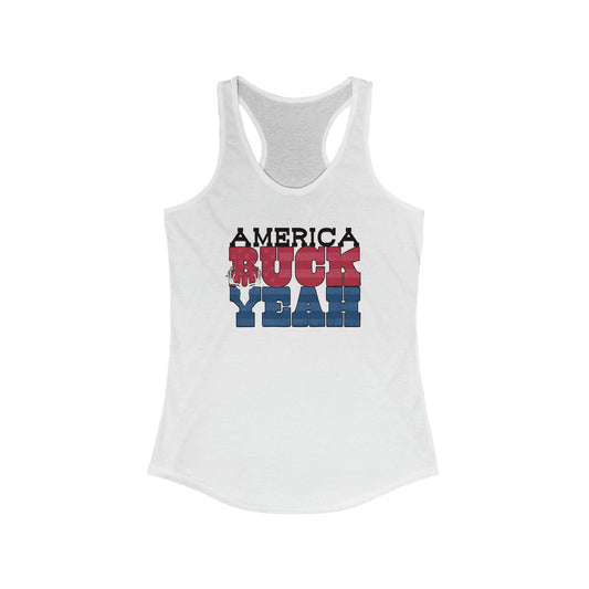 America Buck Yeah Racerback Tank - White