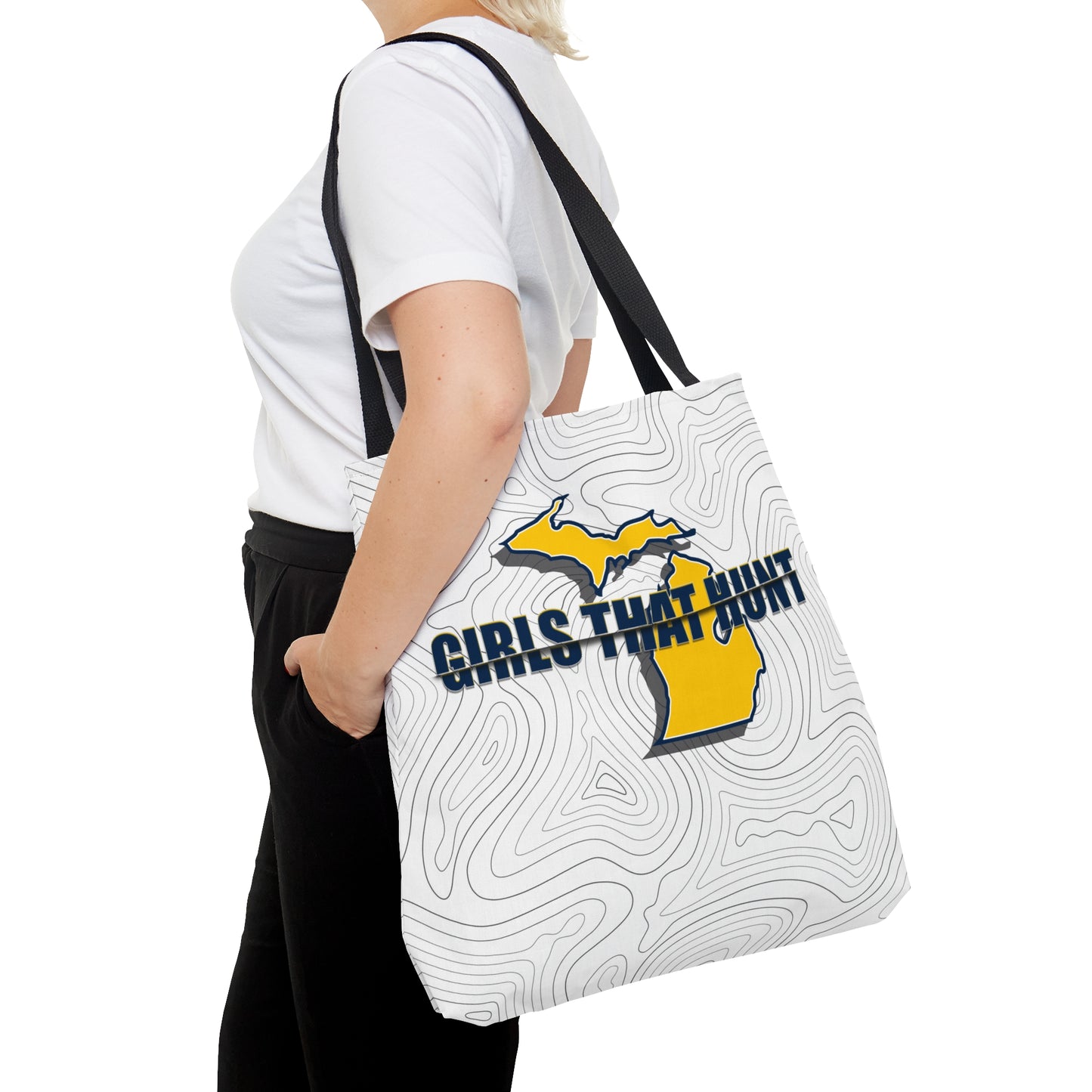 Michigan Girls That Hunt Tote Bag - Showcasing the unique Michigan and hunting inspired design