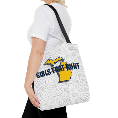 Michigan Girls That Hunt Tote Bag - Showcasing the unique Michigan and hunting inspired design