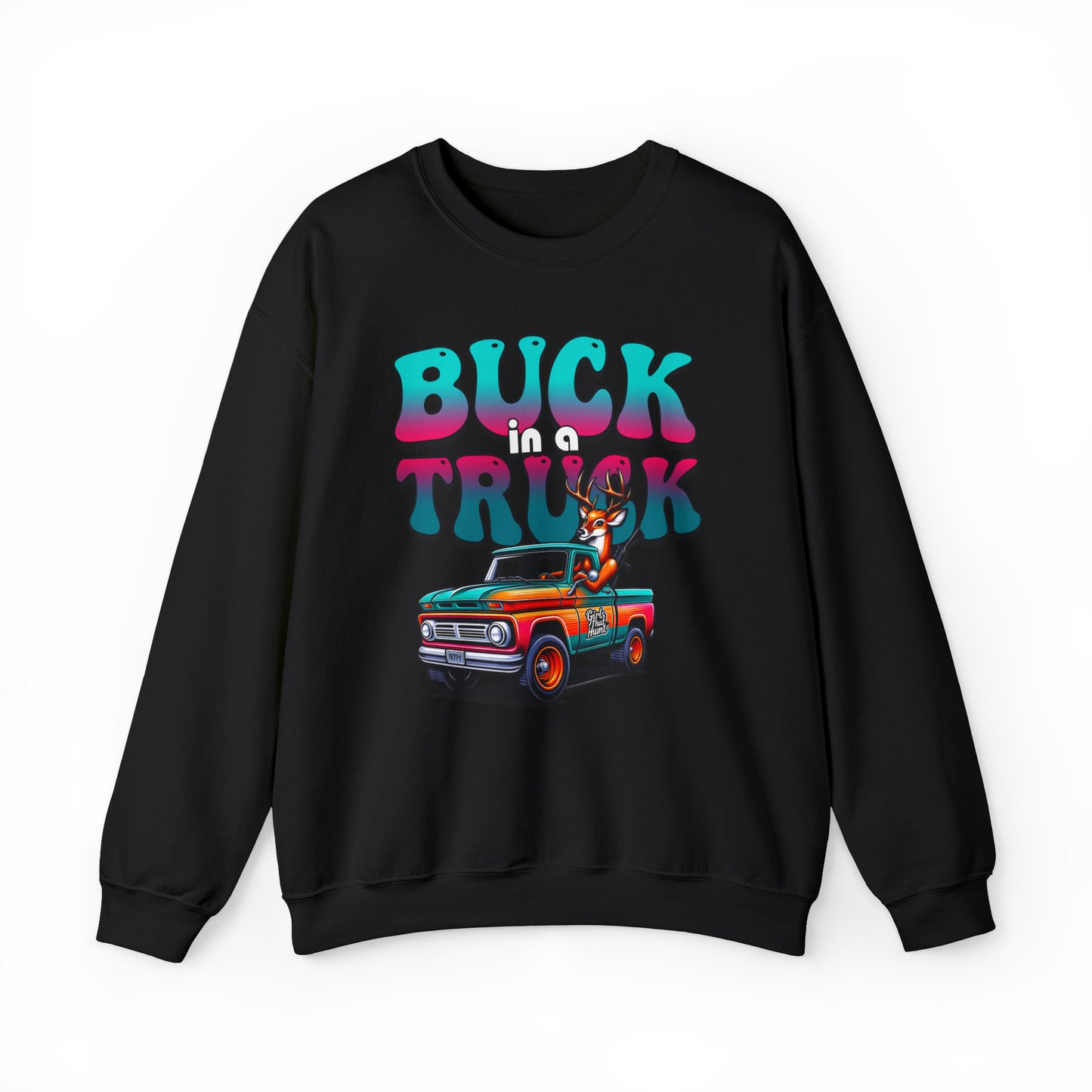 Buck in a Truck Crewneck Sweatshirt