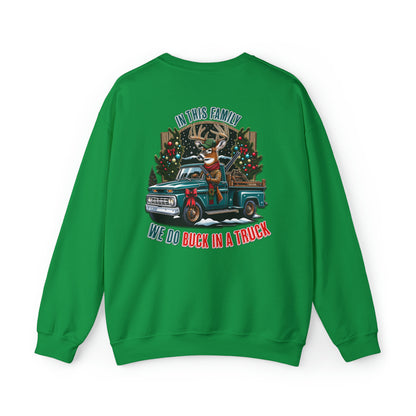 Buck in a Truck Christmas Crewneck Sweatshirt