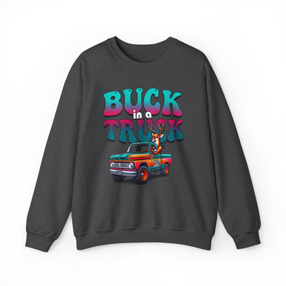 Buck in a Truck Crewneck Sweatshirt