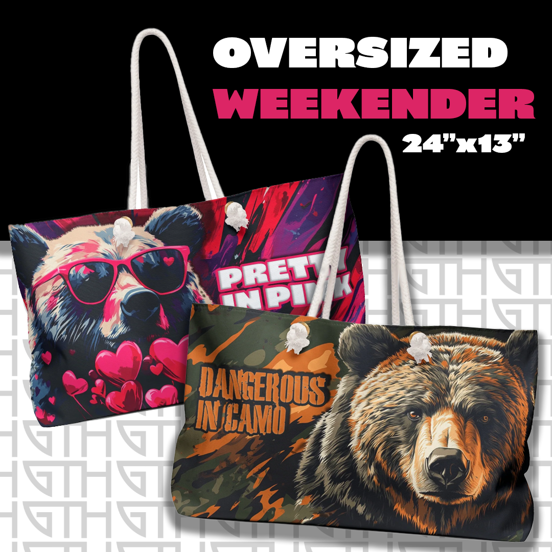 Pretty in Pink - Dangerous in Camo Weekender Bag