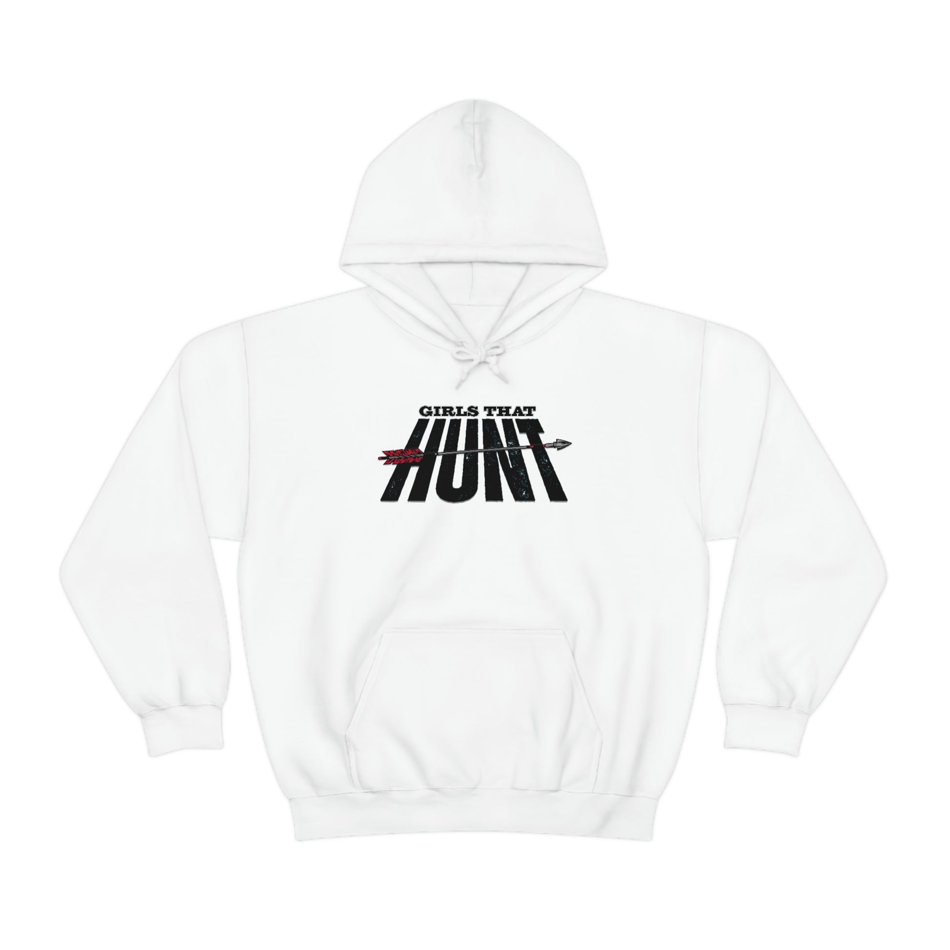 Girls That Hunt Hoodie - white - Bowhunting-themed hoodie for women