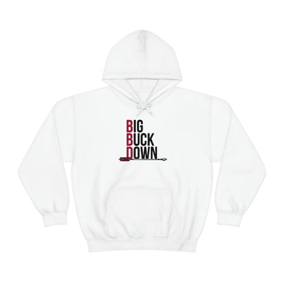 Big Buck Down Hoodie - Big Buck Down Hoodie - Flat Mockup - Cozy hoodie featuring "BBD - Big Buck Down" design - Cozy hoodie featuring "BBD - Big Buck Down" design