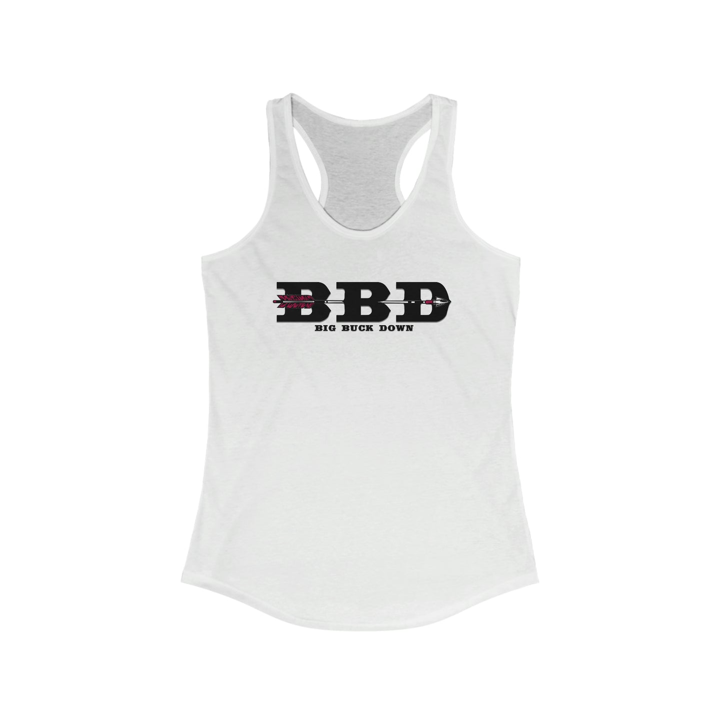 BBD - White Big Buck Down Racerback Tank