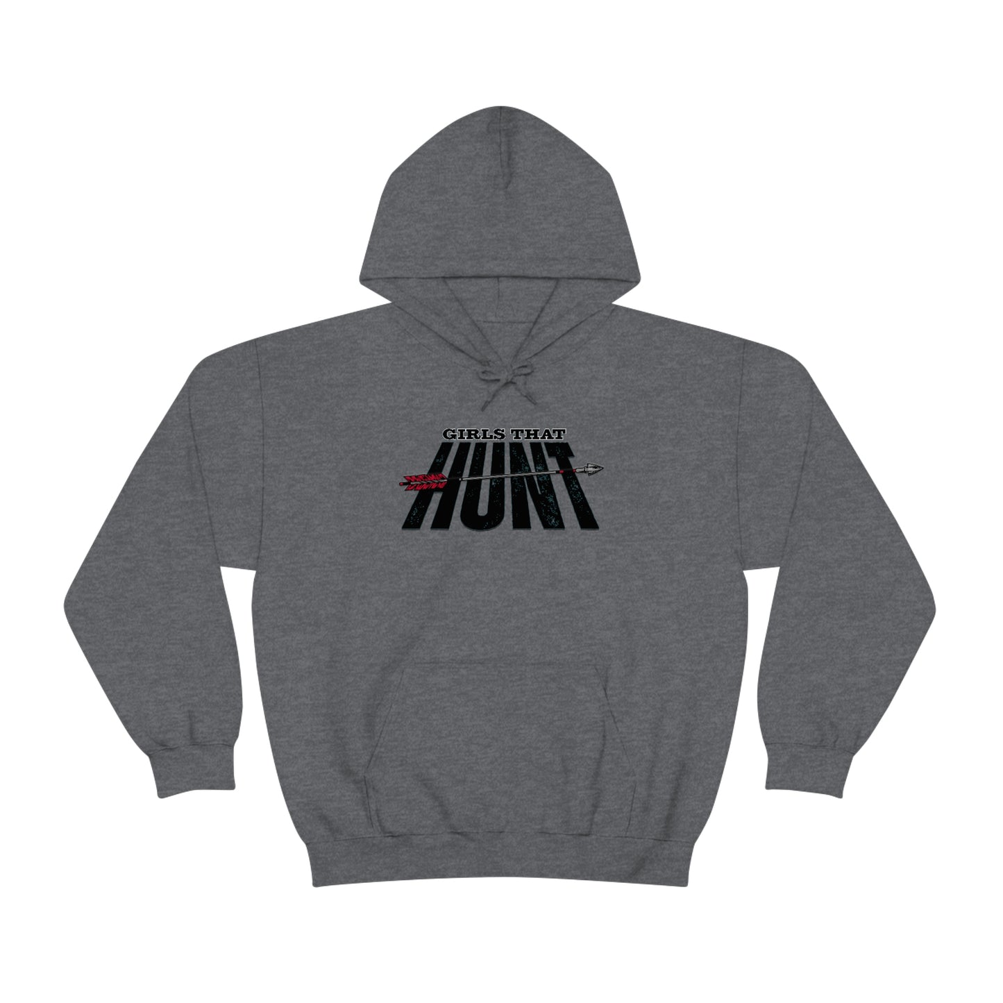 Girls That Hunt Hoodie - gray - Bowhunting-themed hoodie for women