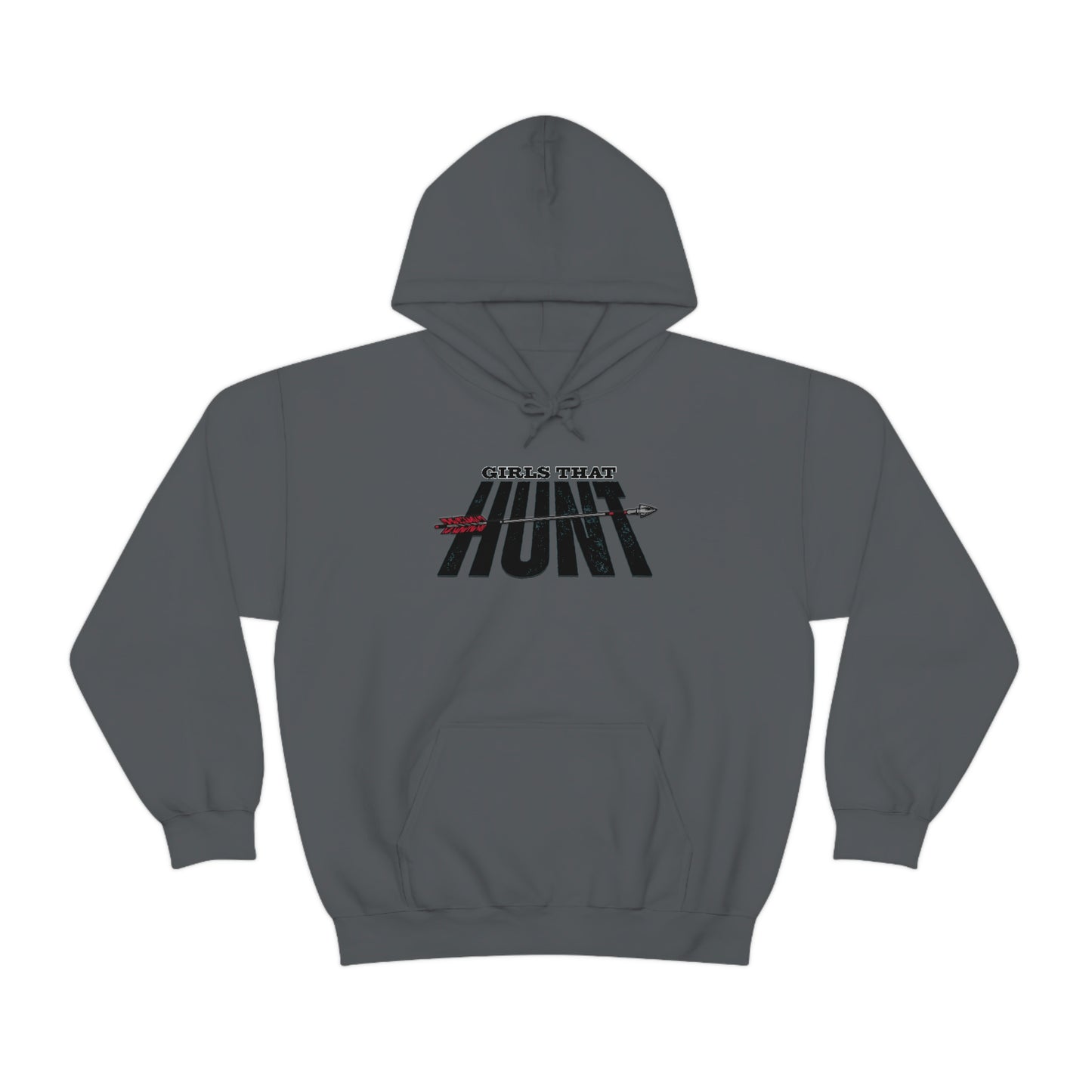 Girls That Hunt Hoodie - charcoal - Bowhunting-themed hoodie for women