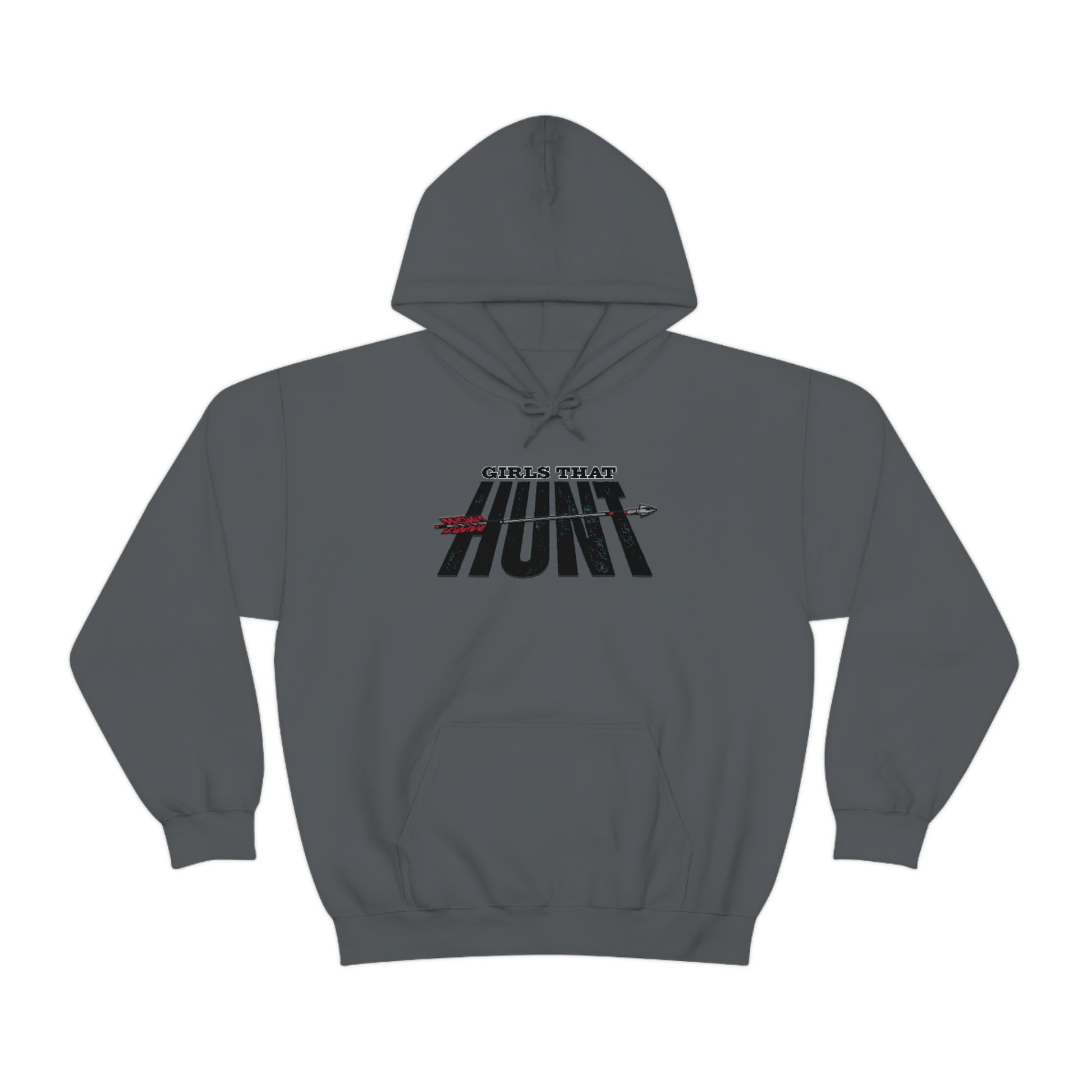 Girls That Hunt Hoodie - charcoal - Bowhunting-themed hoodie for women