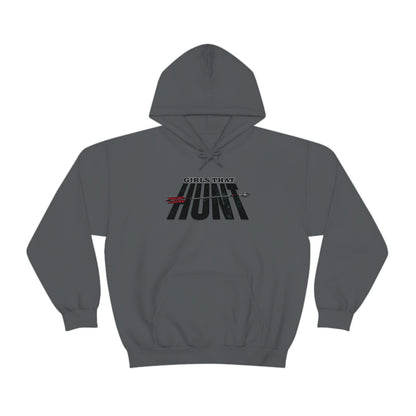 Girls That Hunt Hoodie - charcoal - Bowhunting-themed hoodie for women