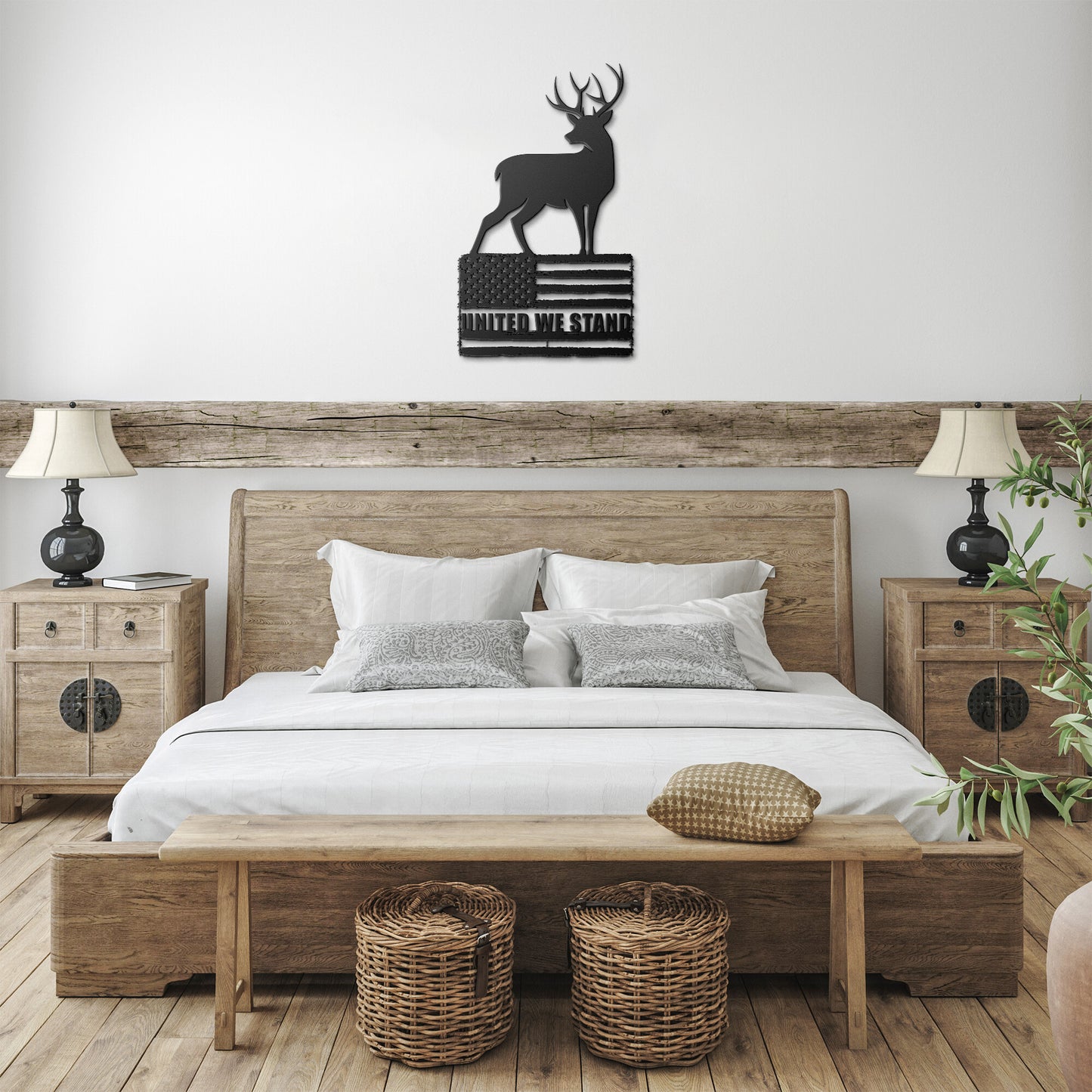 Deer United We Stand Metal Art Sign