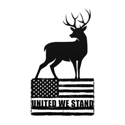 Deer United We Stand Metal Art Sign