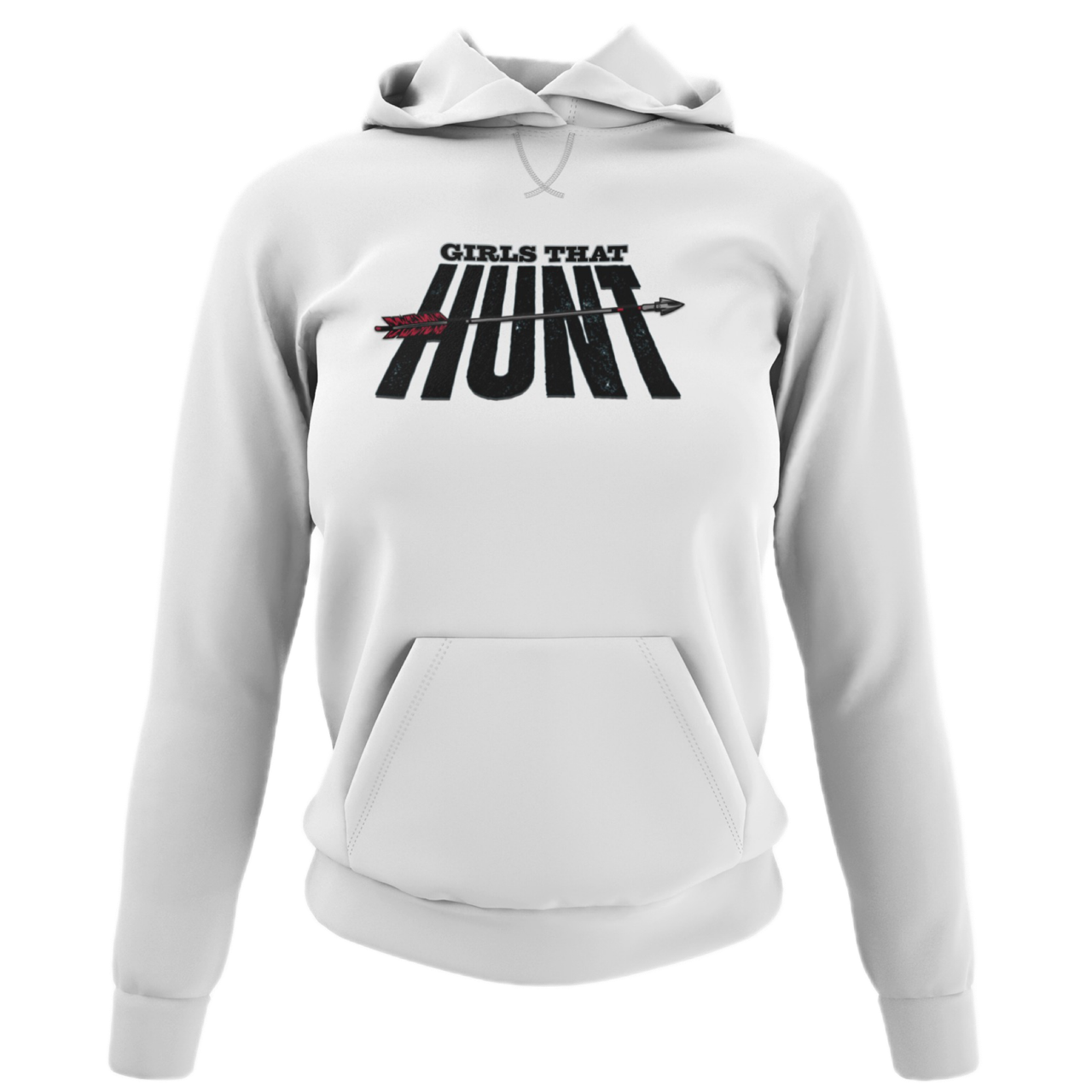 Girls That Hunt Hoodie - white - Bowhunting-themed hoodie for women