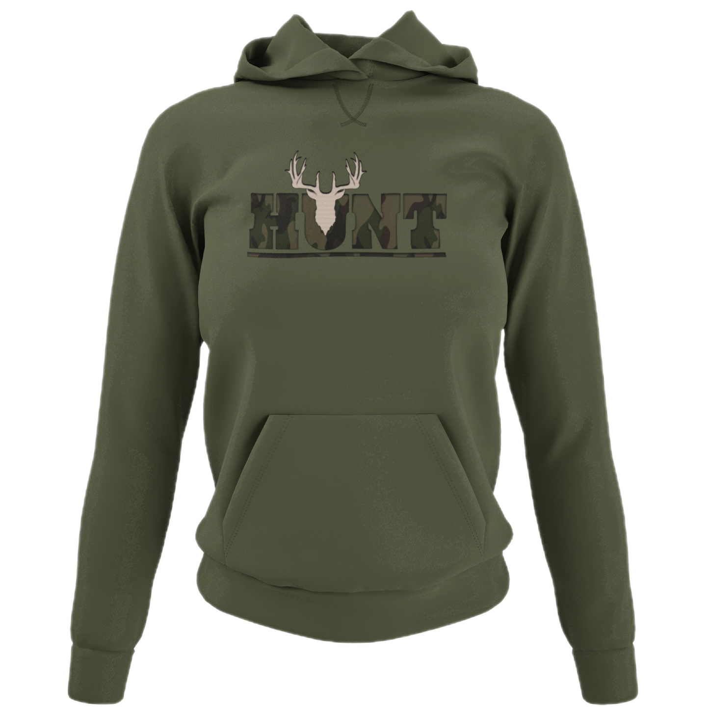 Hunt Antler Hoodie - military green - Hunting-themed hoodie for women