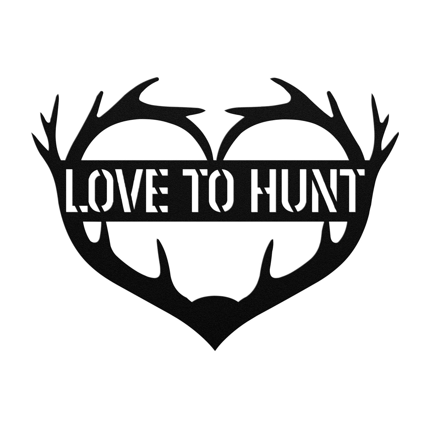 Love to Hunt Heart Metal Art