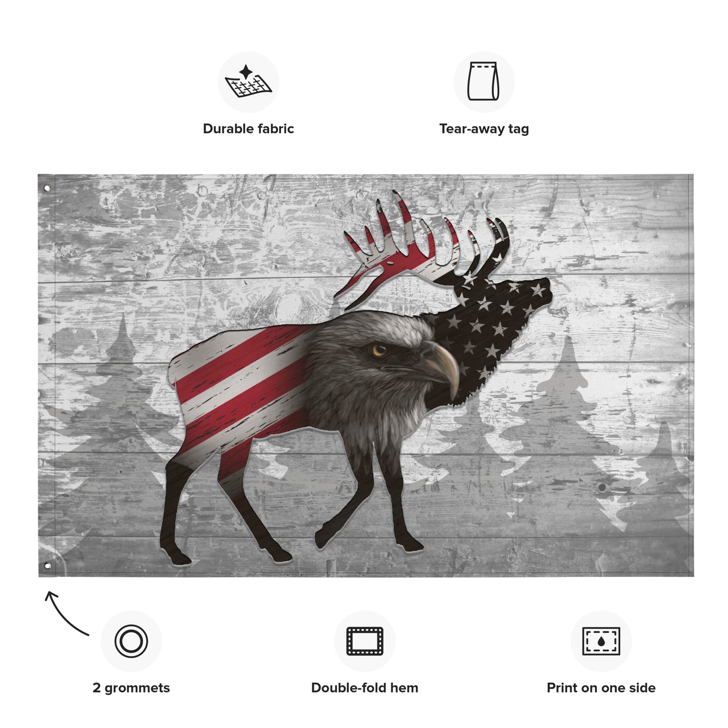 USA Eagle Elk Flag